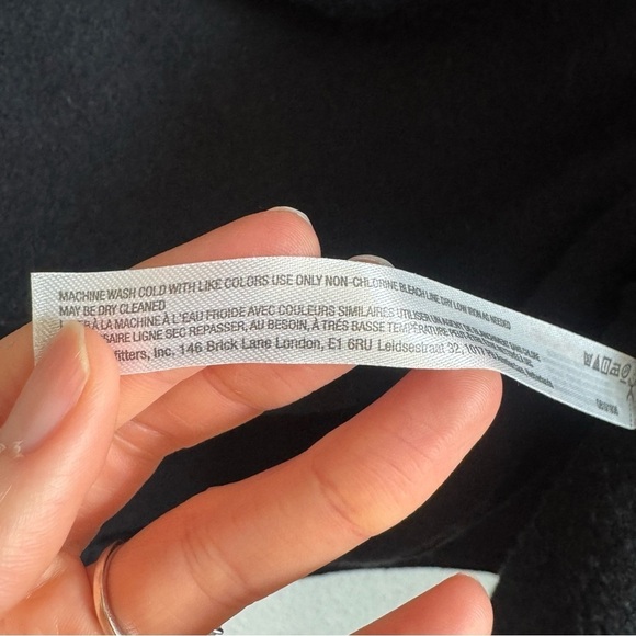 Free People Beach Womens Small Oversized Black Fleece Sweater Slouchy Relaxed - Picture 7 of 10